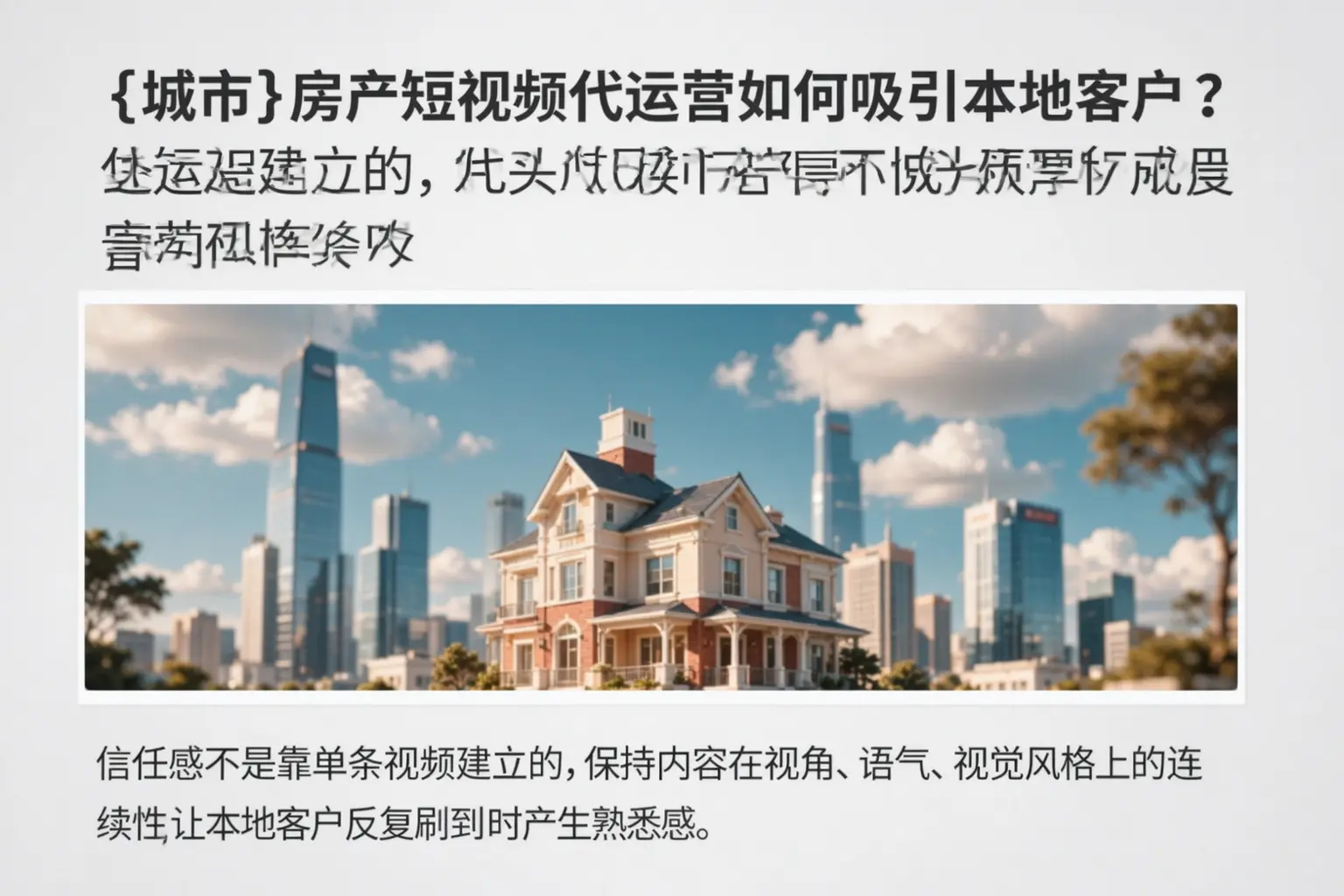东安房产短视频代运营如何吸引本地客户？